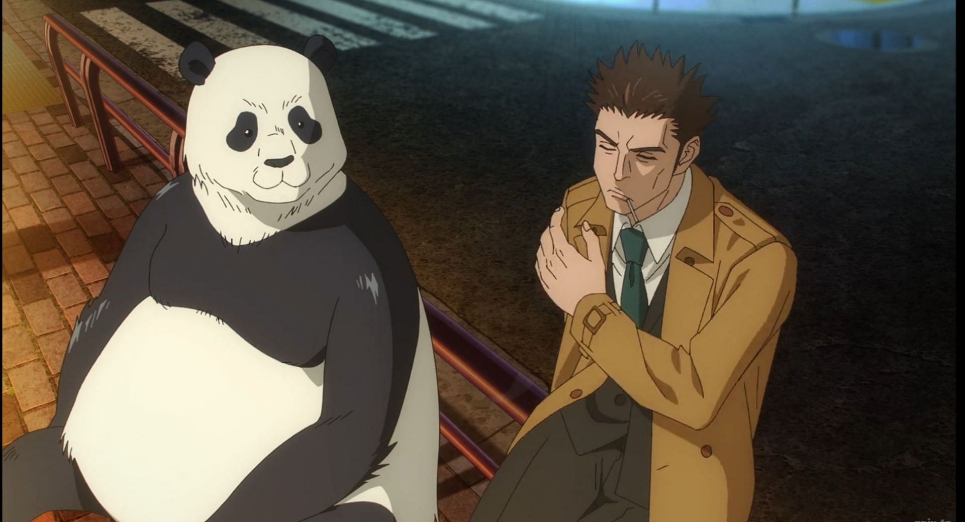 Panda and Kusakabe in Shibuya in Jujutsu Kaisen anime (Image via MAPPA)