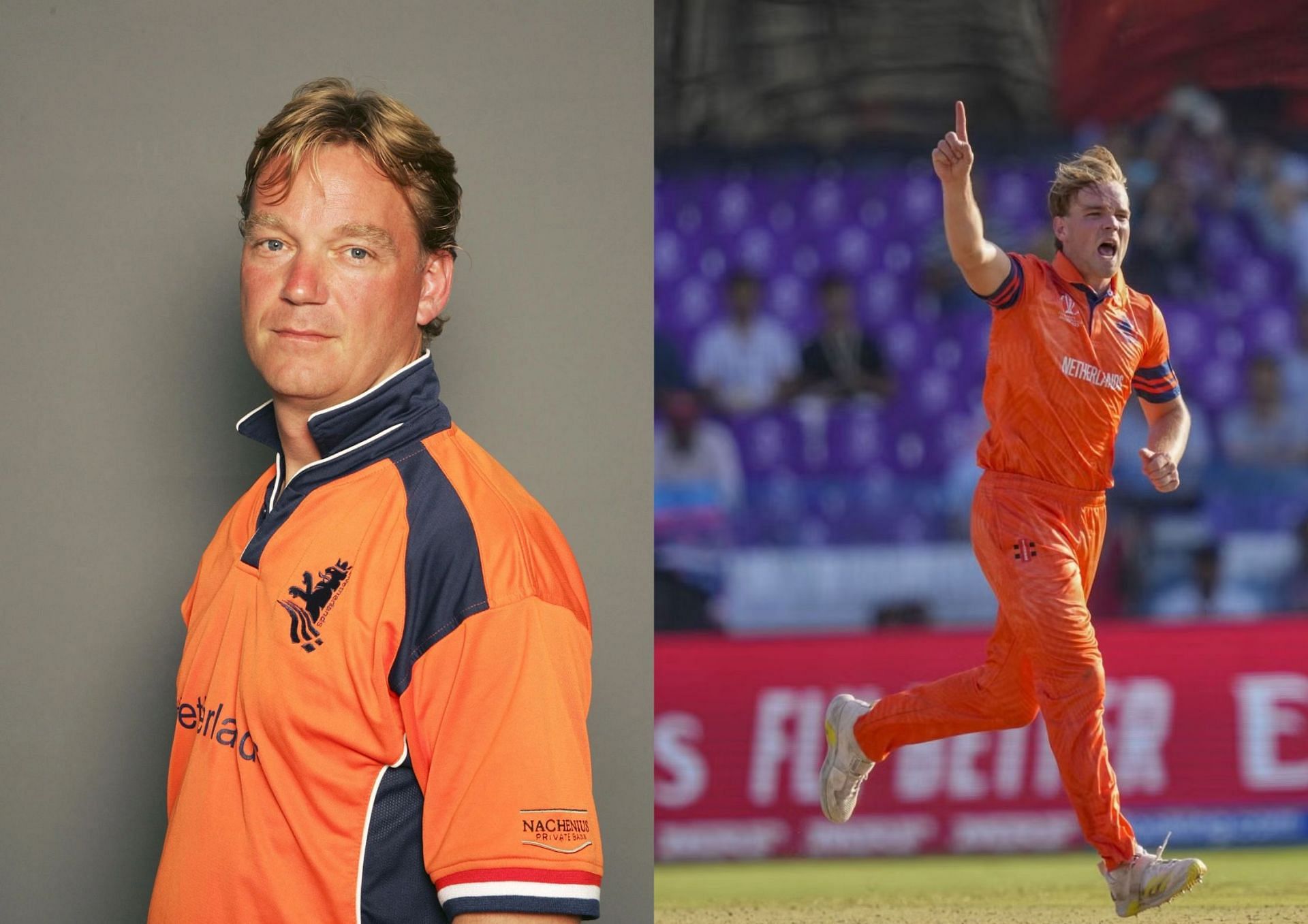 Tim de Leede and his son Bas have now both represented the Dutch at the ODI World Cup (Picture Credits: Getty; AP).