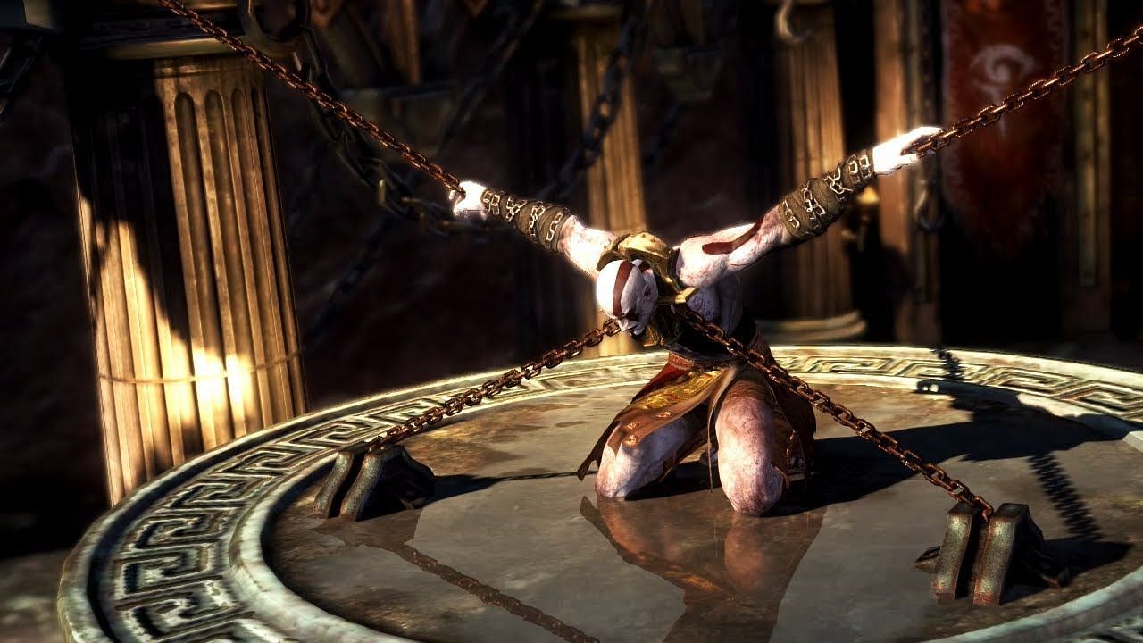 Kratos chained for breaking the oath (Image via Santa Monica Studios)