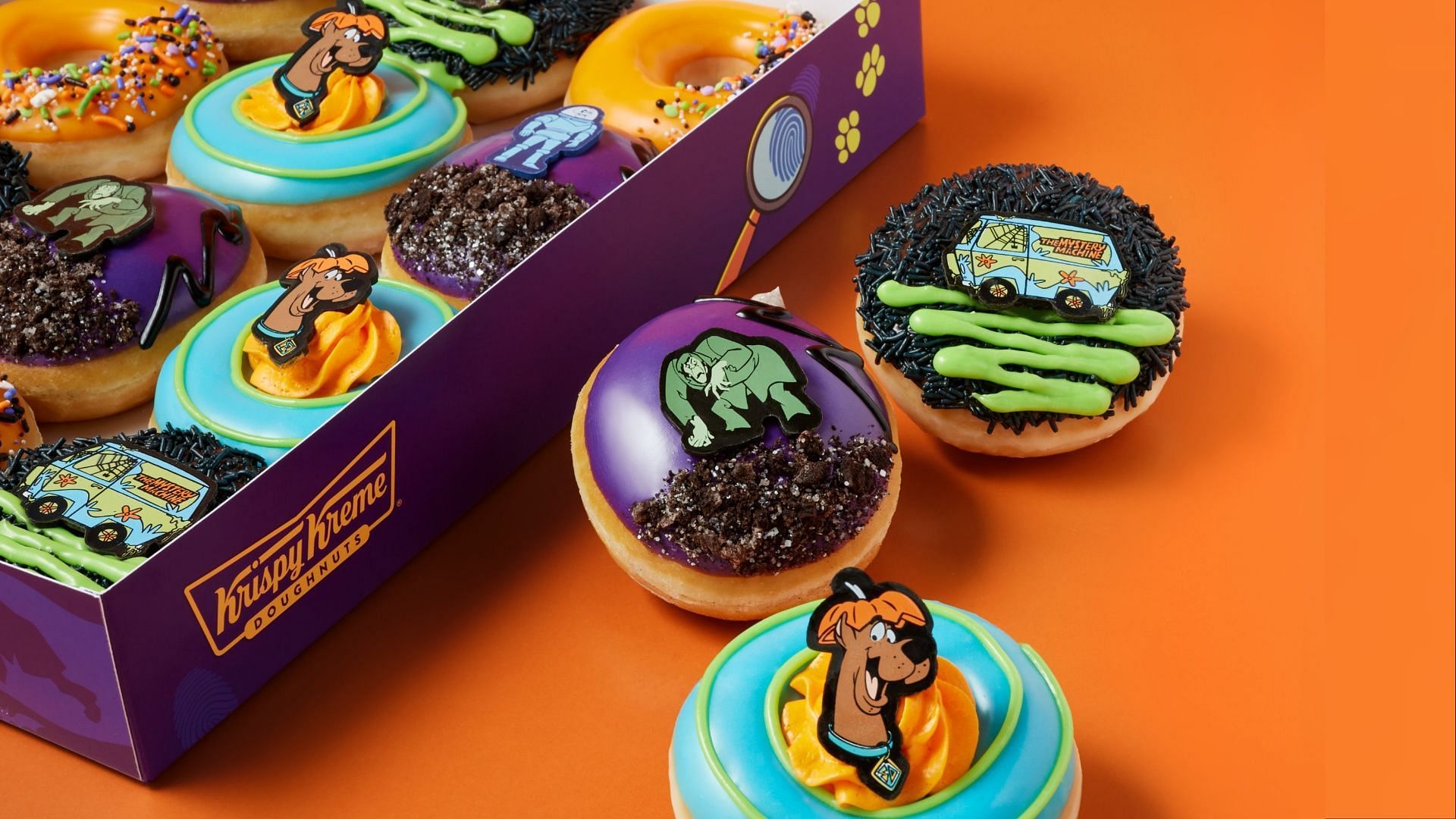 The new Scooby-Doo Halloween Doughnuts hit stores nationwide on October 9 (Image via Krispy Kreme)