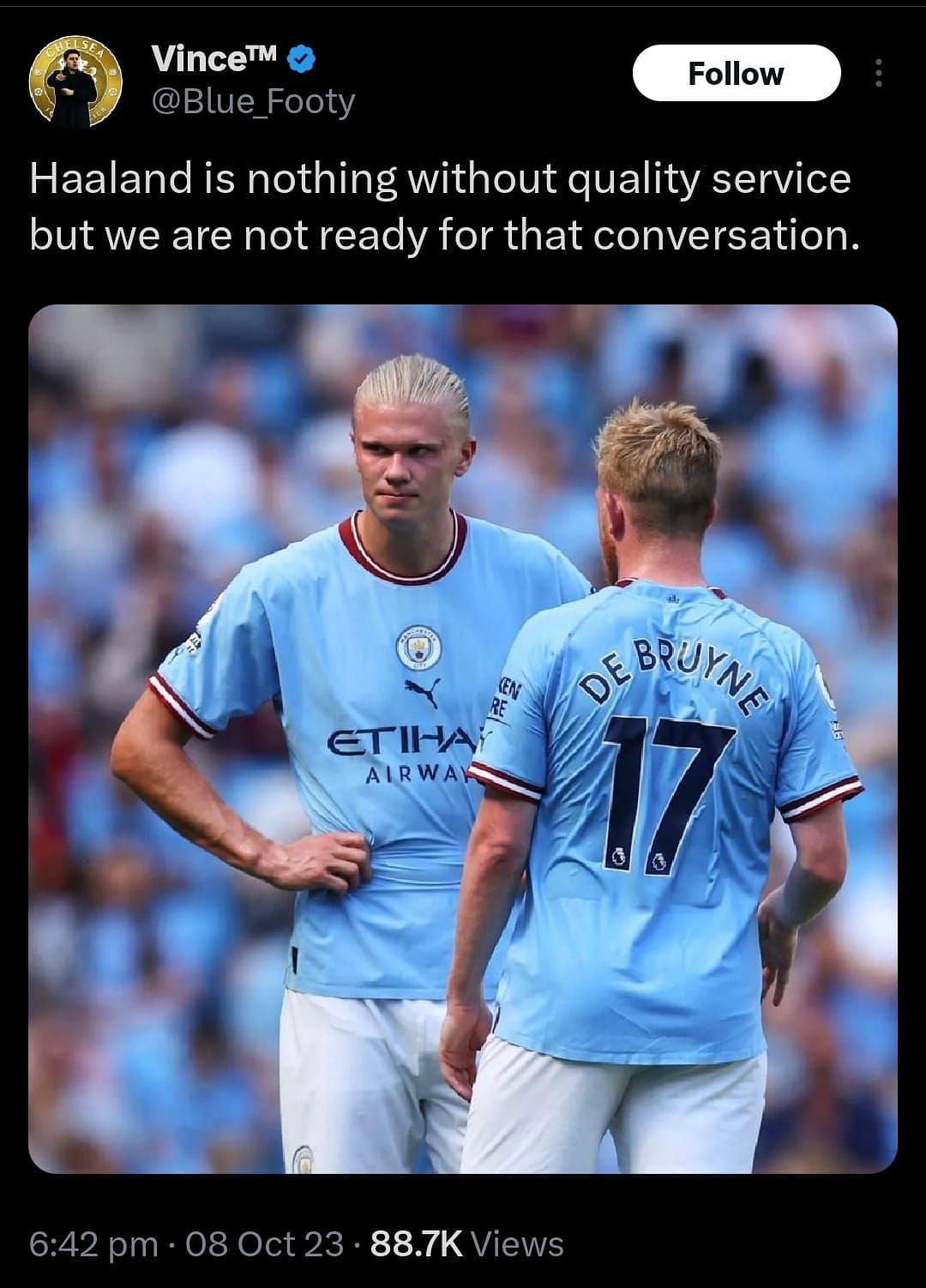 Erling Haaland gets hands on Man City shirt and has another chat