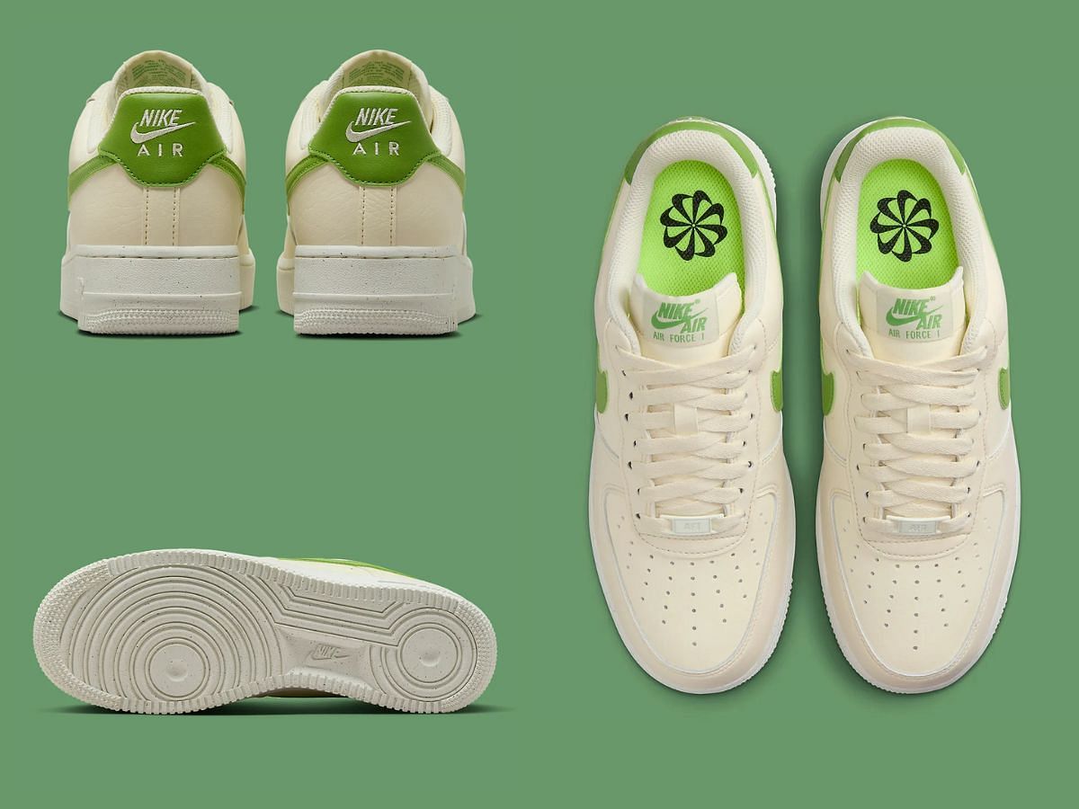 Nike Air Force 1 Low &ldquo;Coconut Milk/Green&rdquo; sneakers (Image via Twitter/@BallinSneaks)