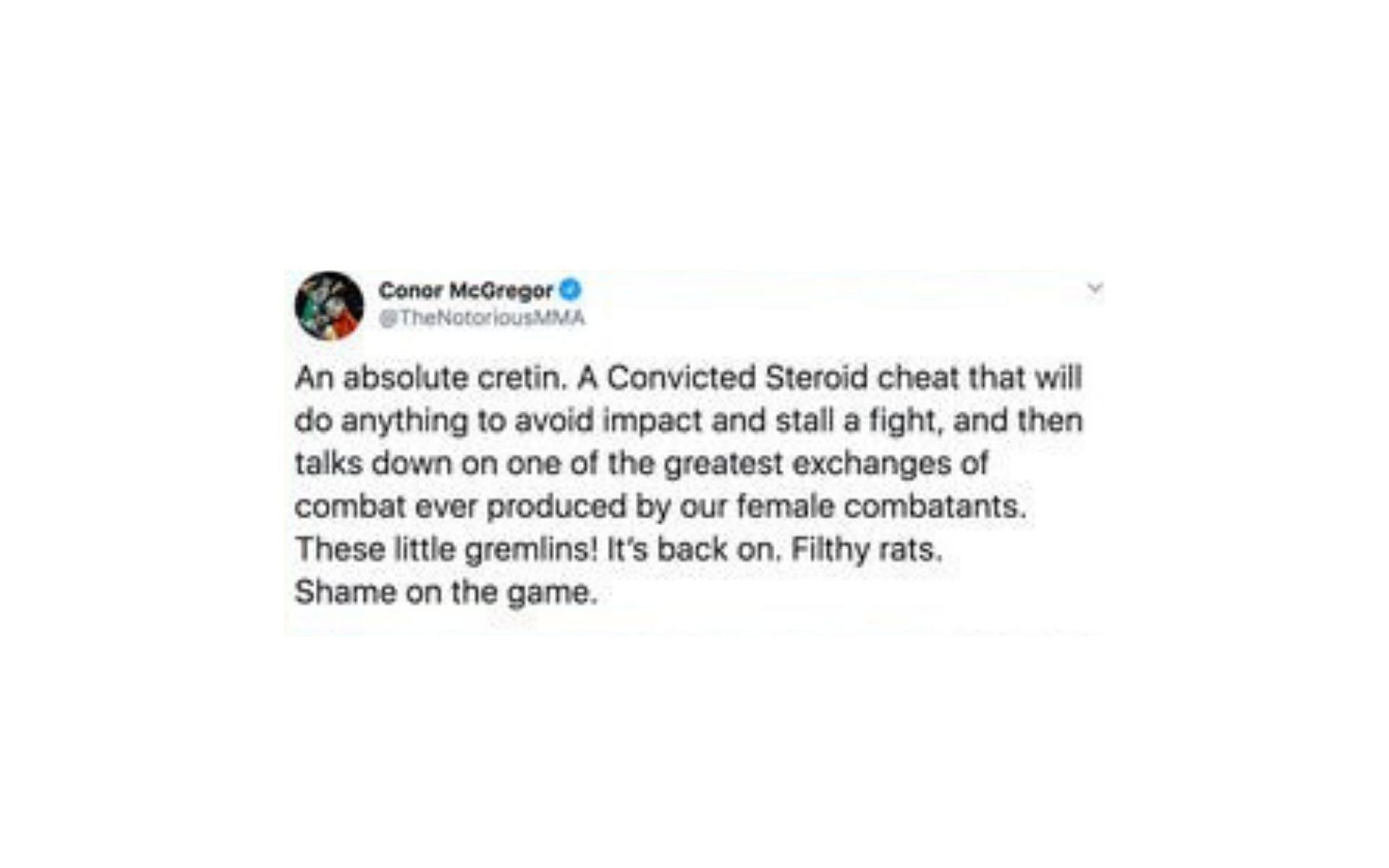 Conor McGregor&#039;s tweet