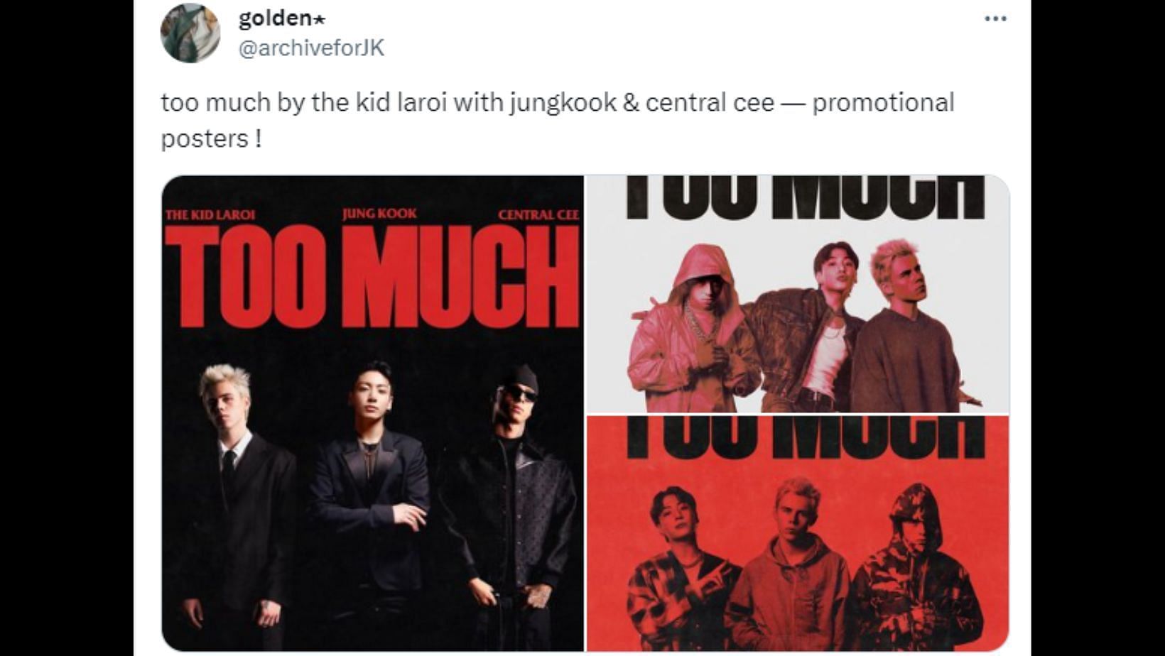Fans excited over the BTS idol&rsquo;s upcoming collab for TOO MUCH. (Image via Twitter/ @archiveforJJK)