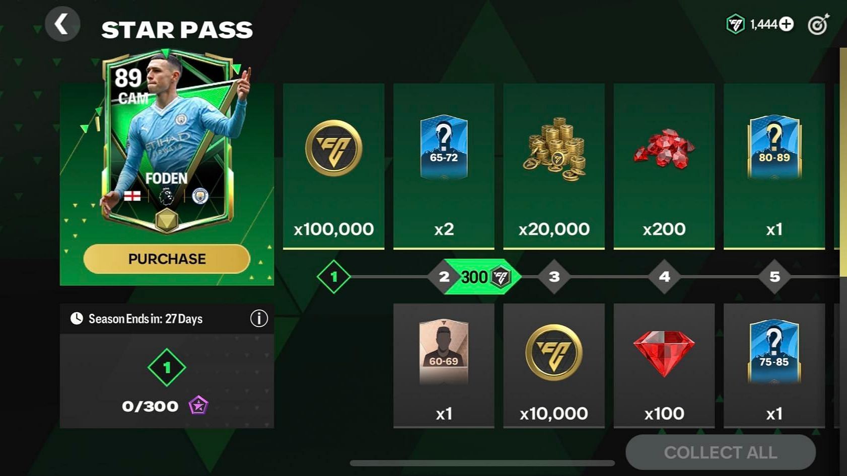 Snippet showing the ranked rewards of Star Pass 2 (Image via EA FC Mobile)