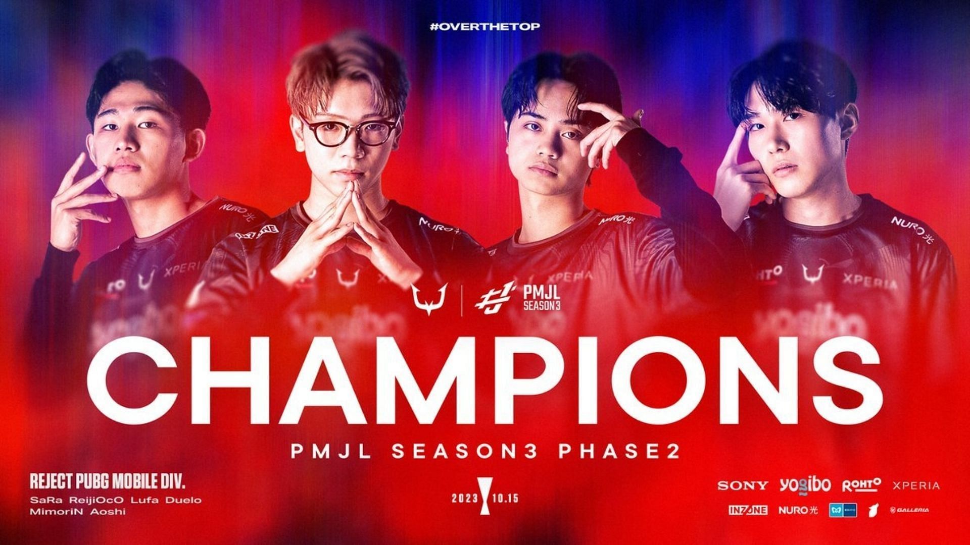 Reject Esports wins PMJL Season 3 Phase 2 (Image via Reject)