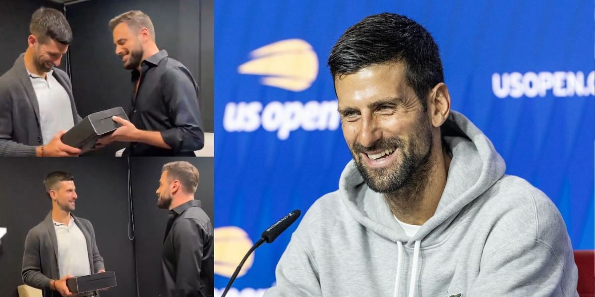 Novak Djokovic receives wine as gift from famous Croatian cello artist while attending concert in Belgrade