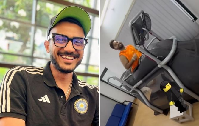 [Watch] "Ab tu bhaag Milkha" - Axar Patel's hilarious reaction to Rishabh Pant's training session