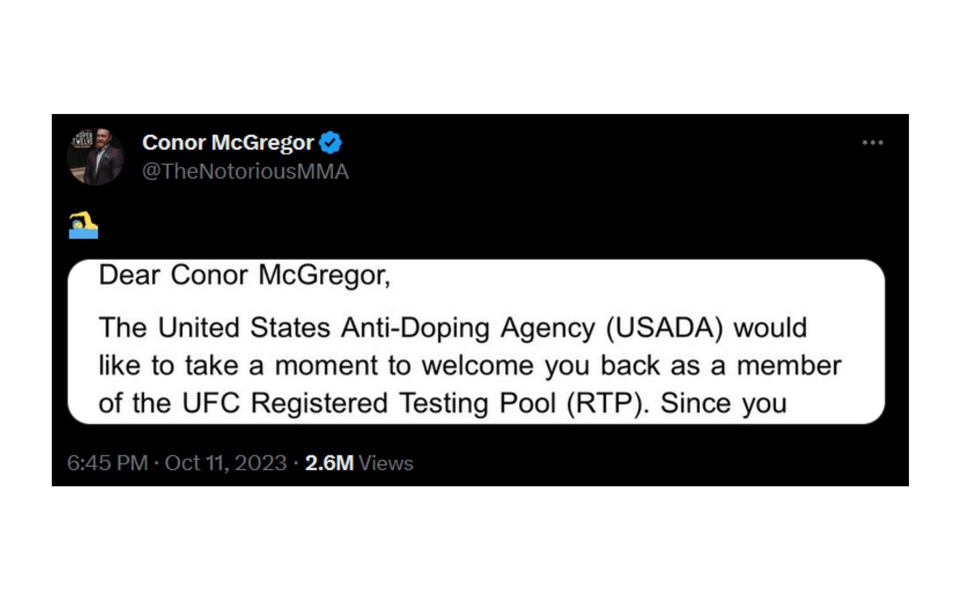 Credits: @TheNotoriousMMA on X