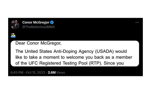 Credits: @TheNotoriousMMA on X