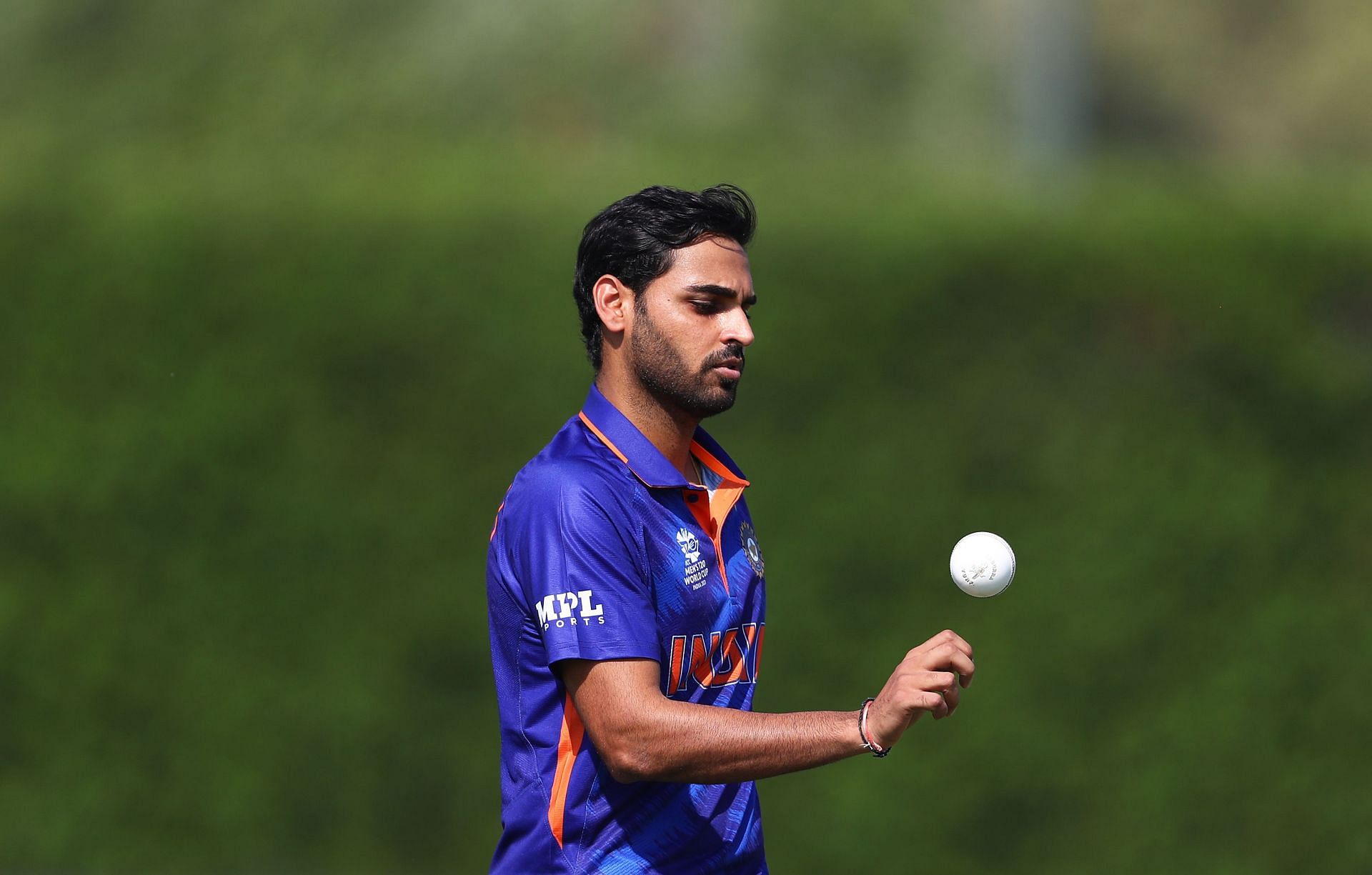 Bhuvneshwar Kumar in action for Team India (Image Credits: ICC via Getty Images)