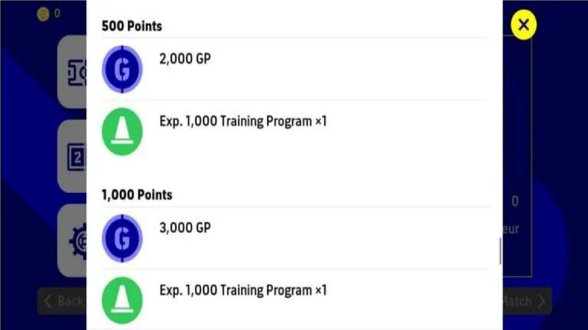 Get Training Programs as event rewards (Image via Konami)