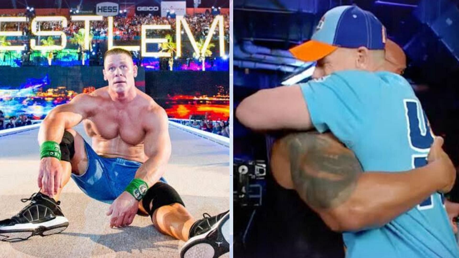 John Cena and The Rock during SmackDown