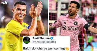 “Messi could never” “Ballon d’Or charge incoming” - Fans react as Cristiano Ronaldo goes back-to-back for Saudi Pro League Player of the Month award