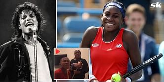 Coco Gauff sings and dances along to Michael Jackson's hit single 'P.Y.T. (Pretty Young Thing)' with her brother