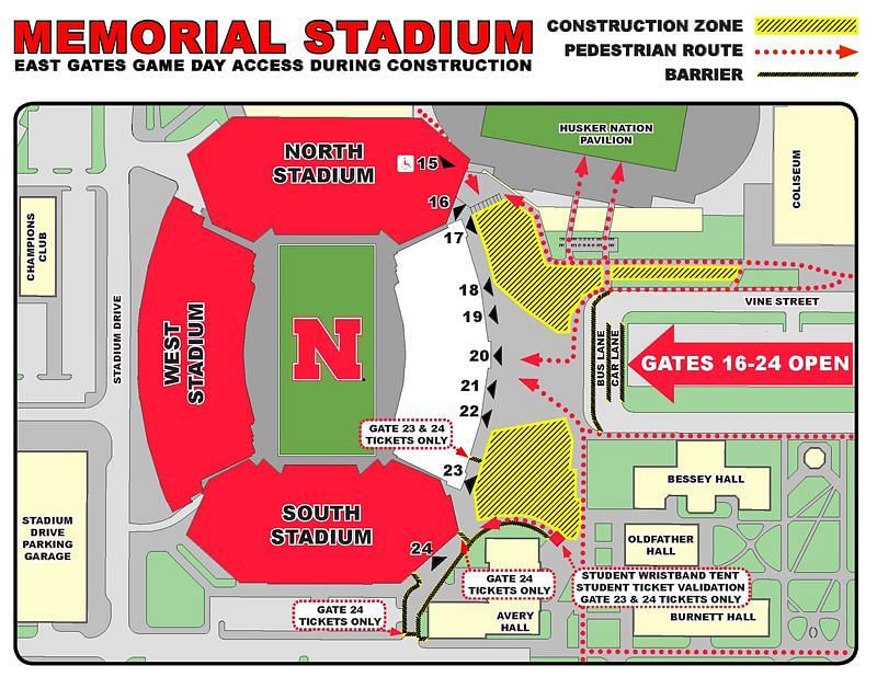 Parking at Nebraska Memorial Stadium