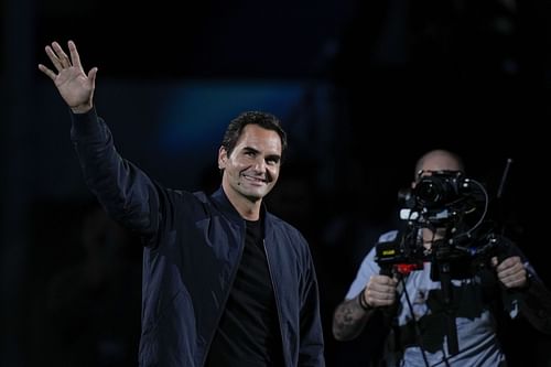 Roger Federer at the 2023 Shanghai Masters in China.