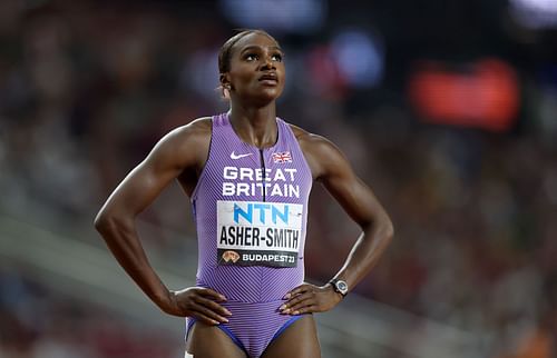 Dina Asher-Smith at the 2023 World Athletics Championships in Budapest.