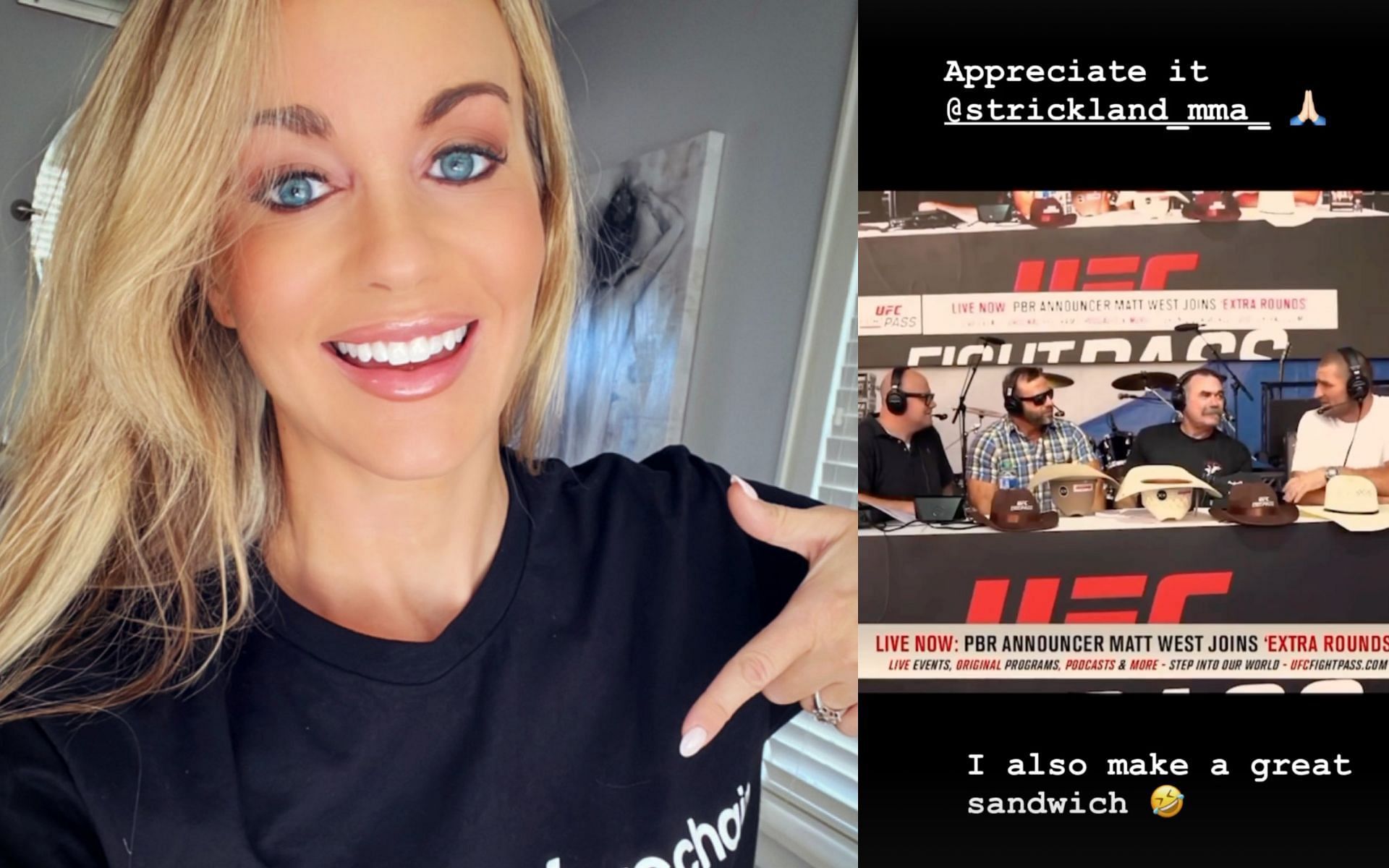 Laura Sanko, her Instagram story thanking Sean Strickland (Image Courtesy - @laura_sanko on X/Twitter)