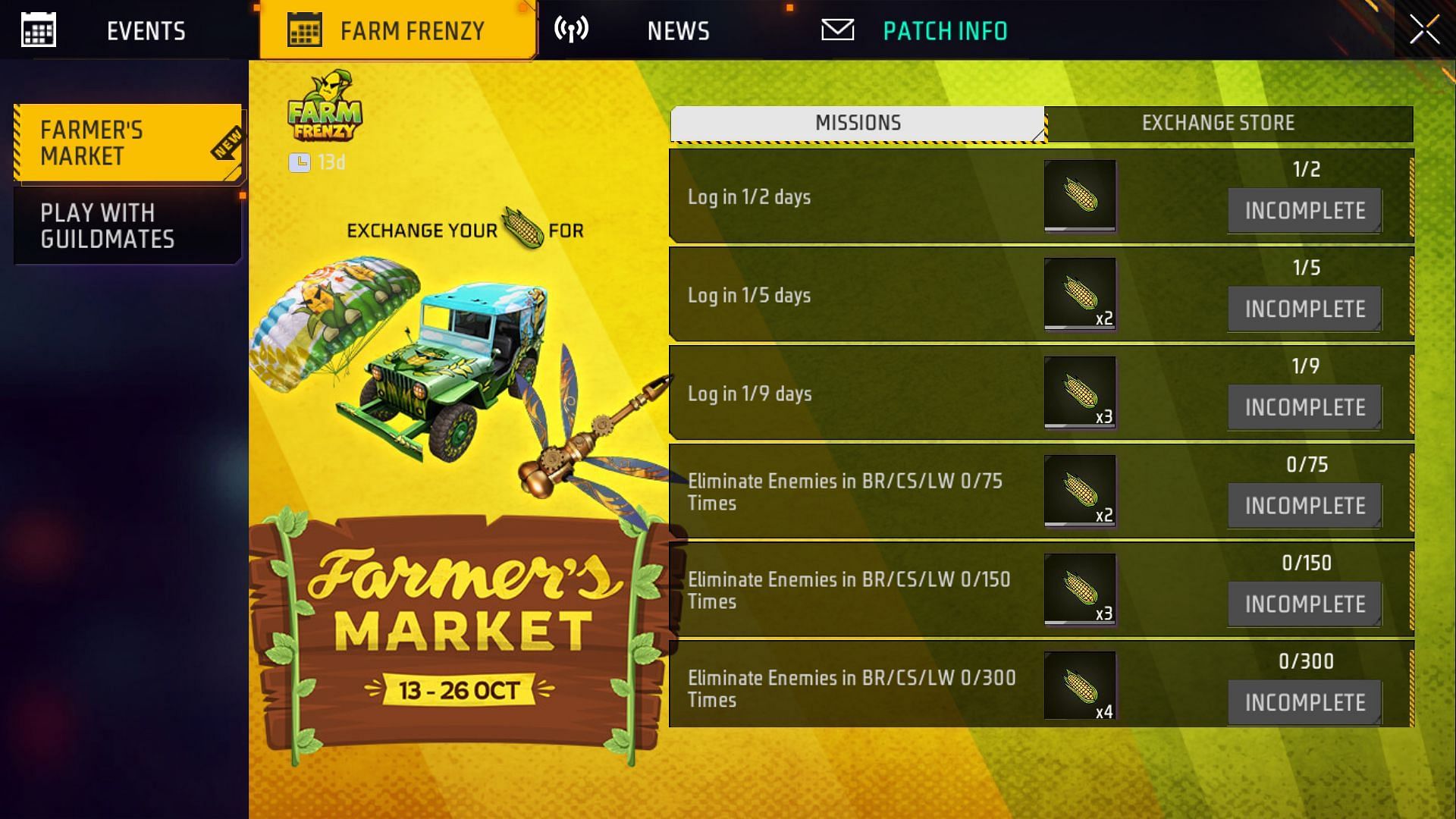 Farmer Market इवेंट (Image via Garena)