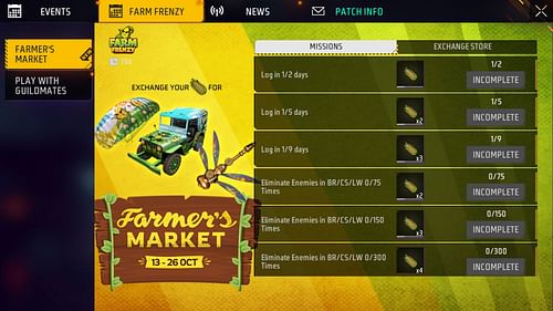 New Farmer's Market event in the game (Image via Garena)