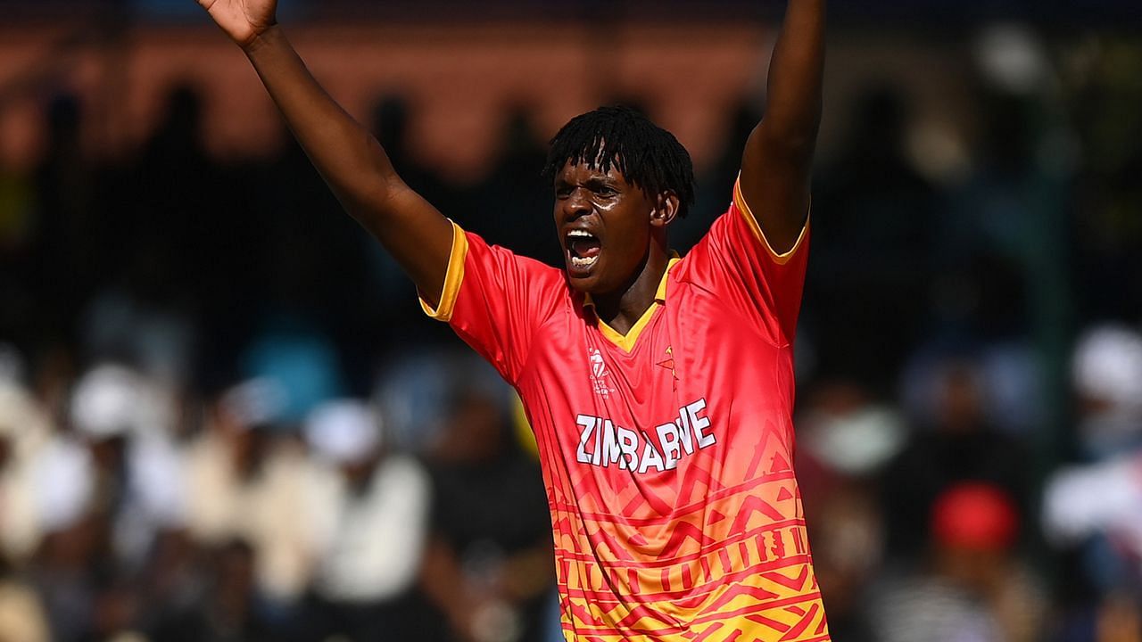 Richard Ngarava in action for Zimbabwe (Image Credits: ICC via Getty Images)