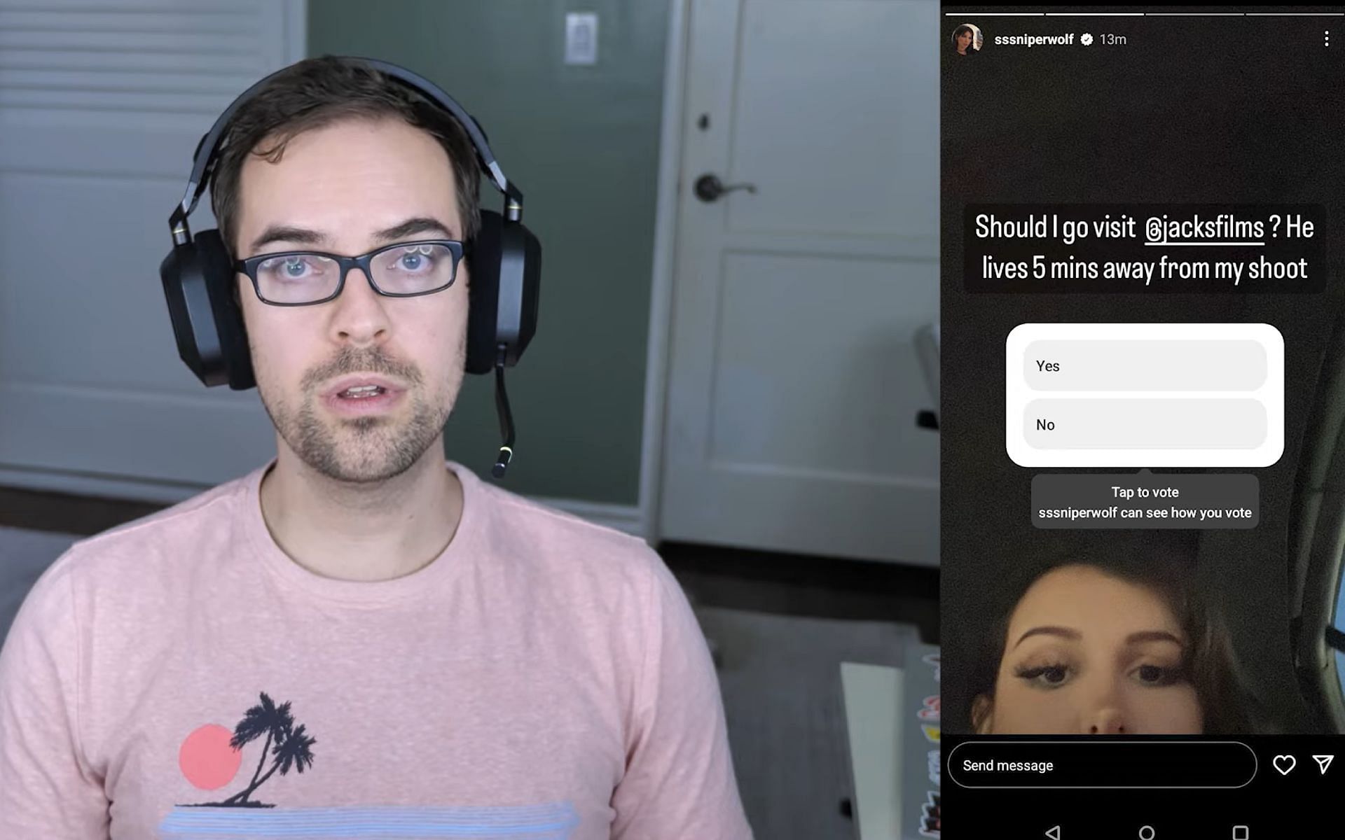 Jacksfilms addresses the community after SSSniperwolf doxes him (Image via jacksfilms/YouTube)