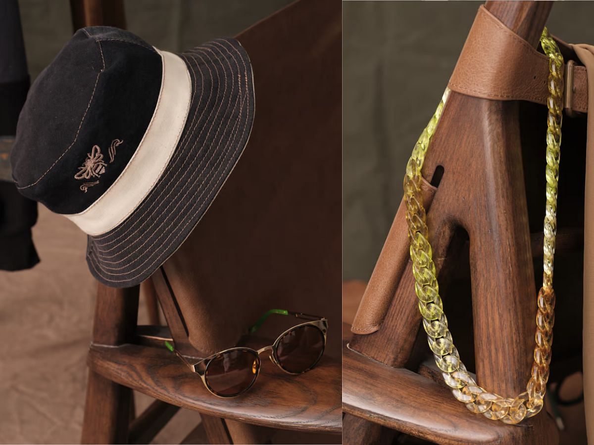 Bucket hat, sunglass, and chunky chain (Image via Jack Daniel's)