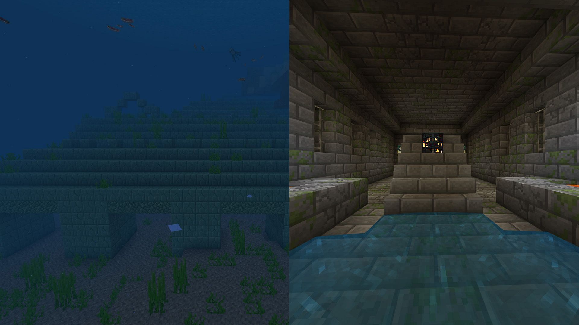 A Stronghold within an Ocean Temple (Image via Mojang)