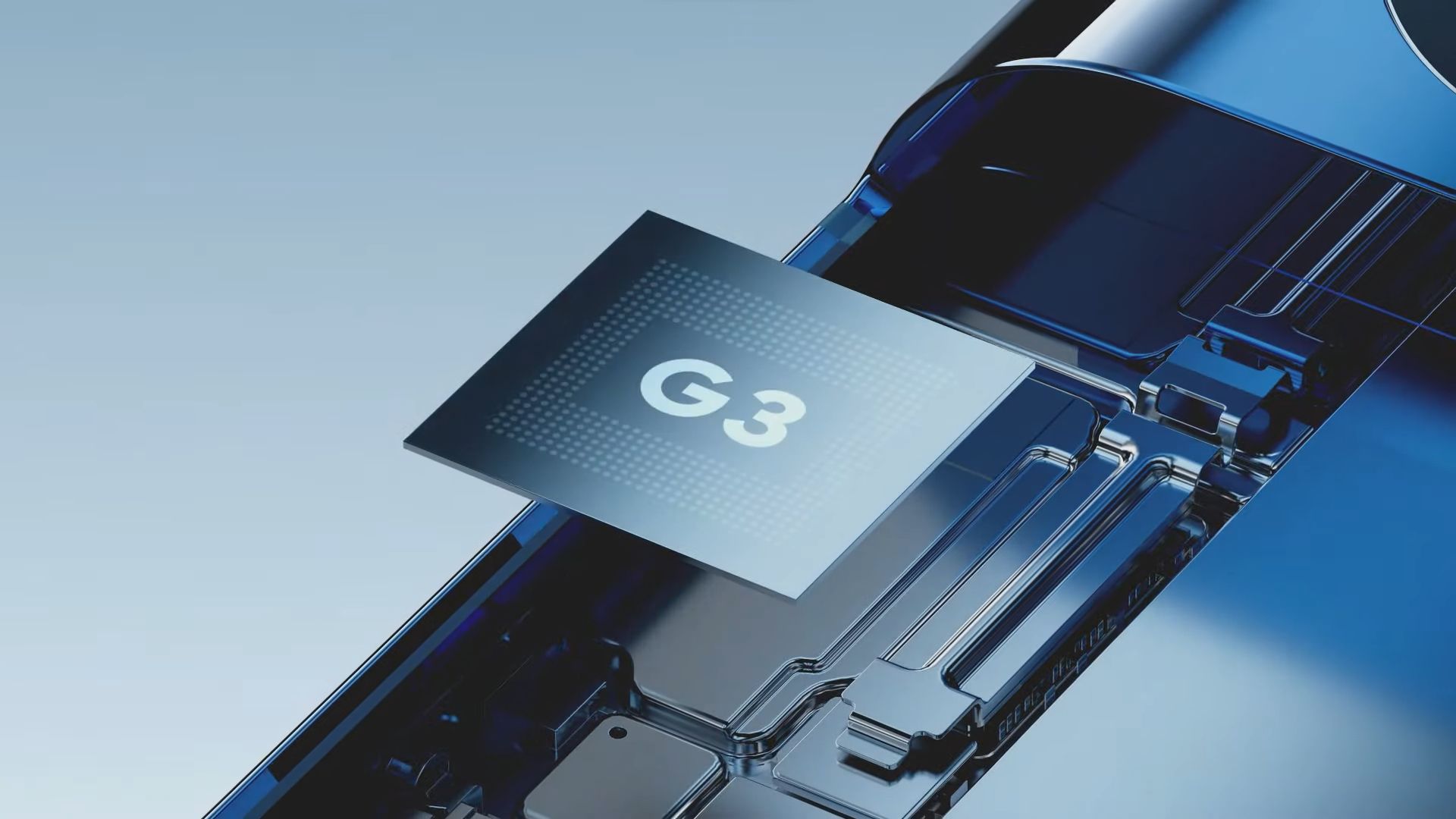 The Tensor G3 chip in the new Pixel 8 smartphones (Image via Google)