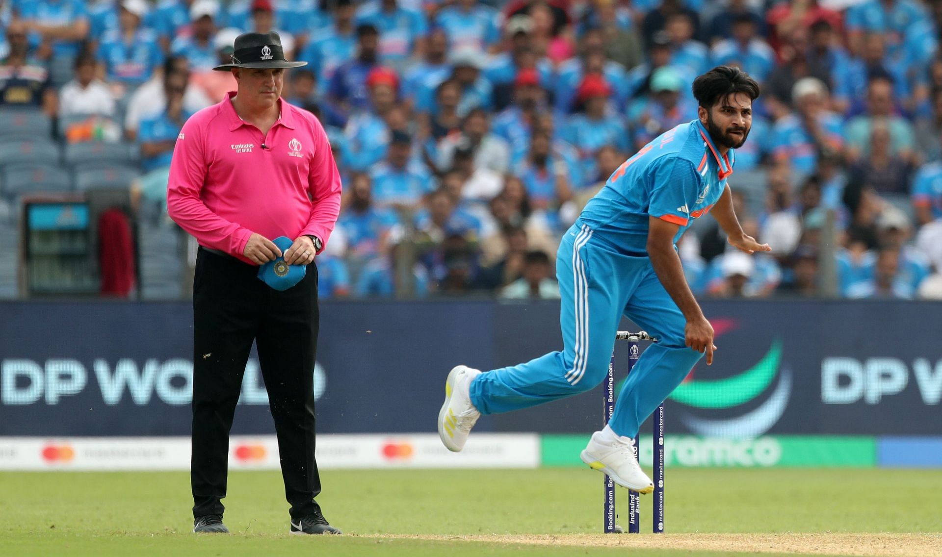 Shardul Thakur during India v Bangladesh - ICC Cricket World Cup 2023 Match [Getty Images]