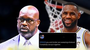 "You & Jordan are sweeping whatever 5" - Shaquille O'Neal asserting his fantasy team can whoop LeBron James' new NBA era team has fans buzzing