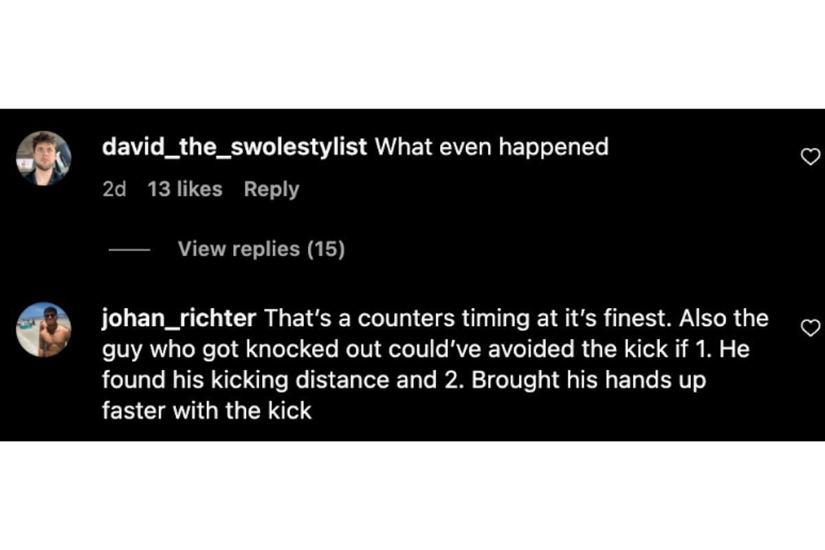 Screenshot of fans&#039; comments about Sinsamut Klinmee&rsquo;s knockout