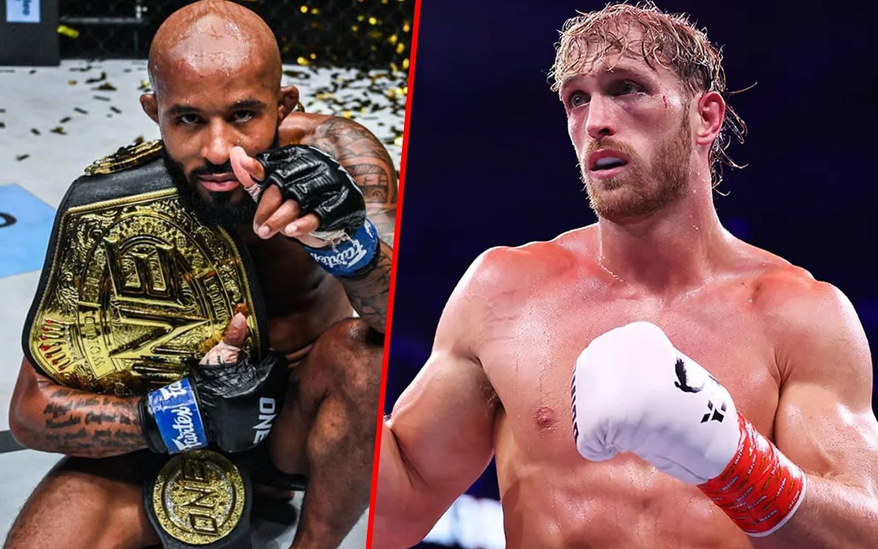 Demetrious Johnson (left) and Logan Paul (right).