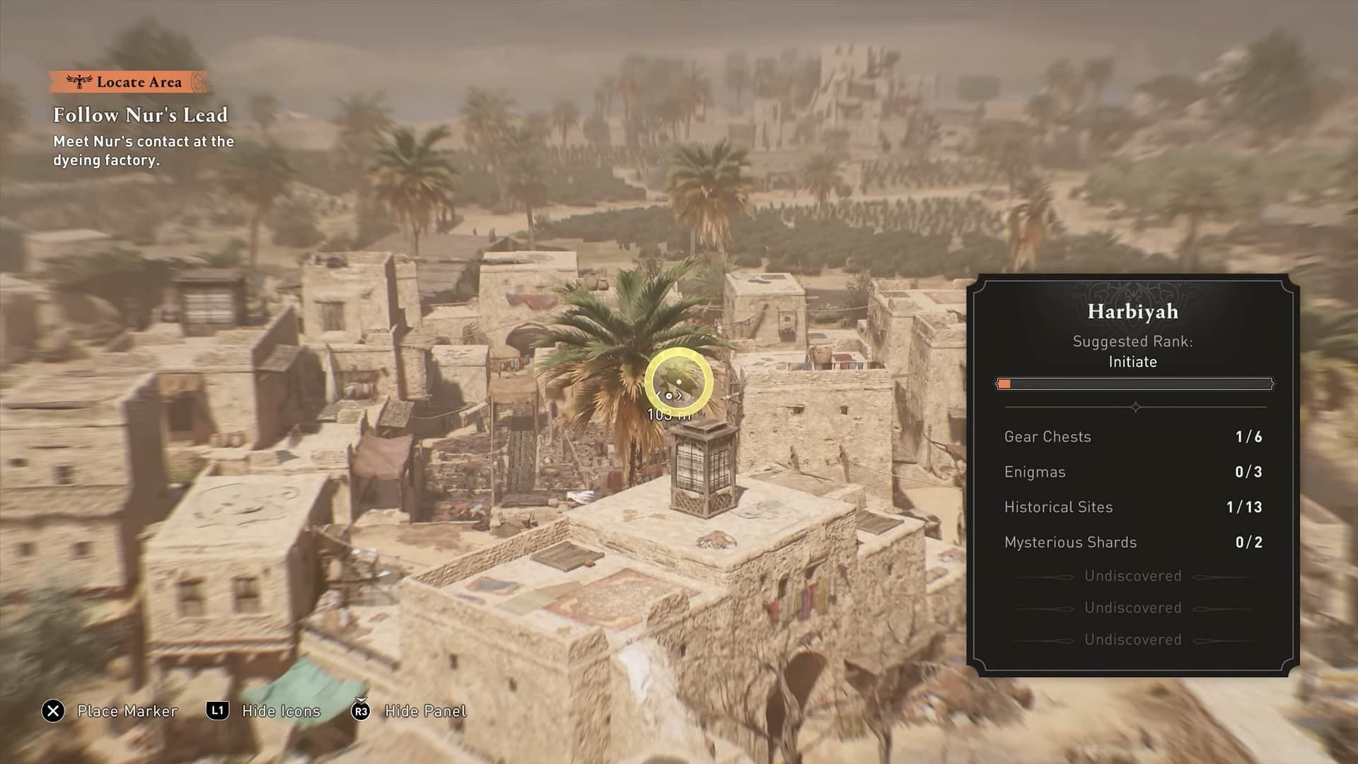 Use Enkidu to scout the area in Assassin&#039;s Creed Mirage (Image via Ubisoft)