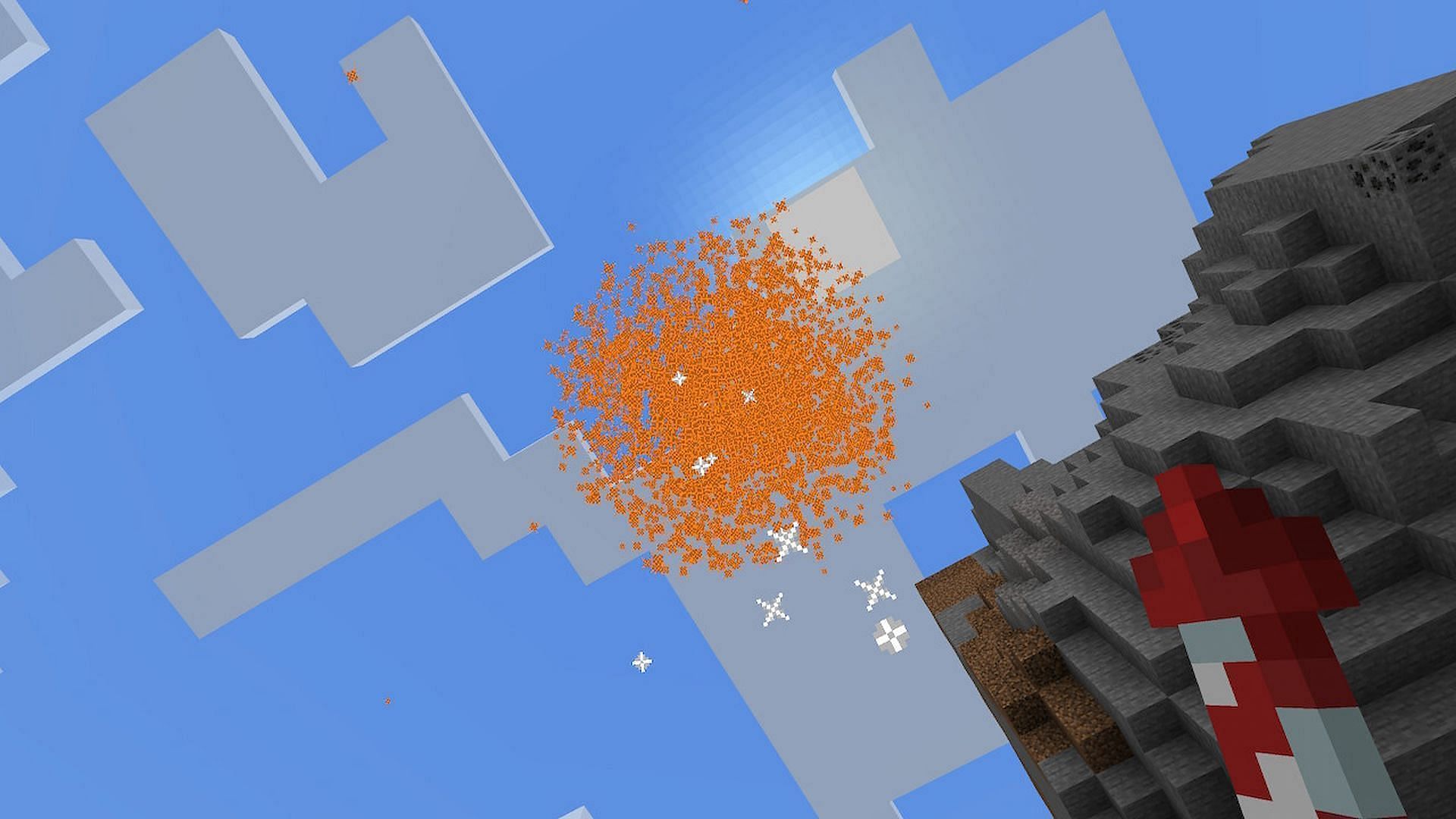 Fireworks enhanced with diamonds. (Image via Minecraft)