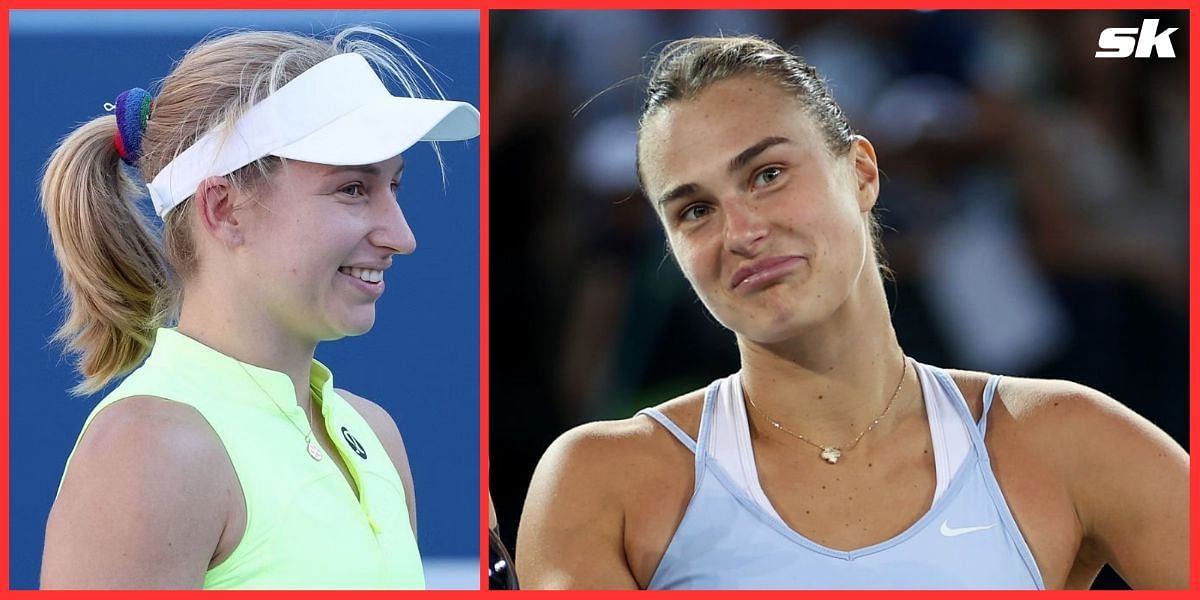 Daria Saville (L), Aryna Sabalenka (R)