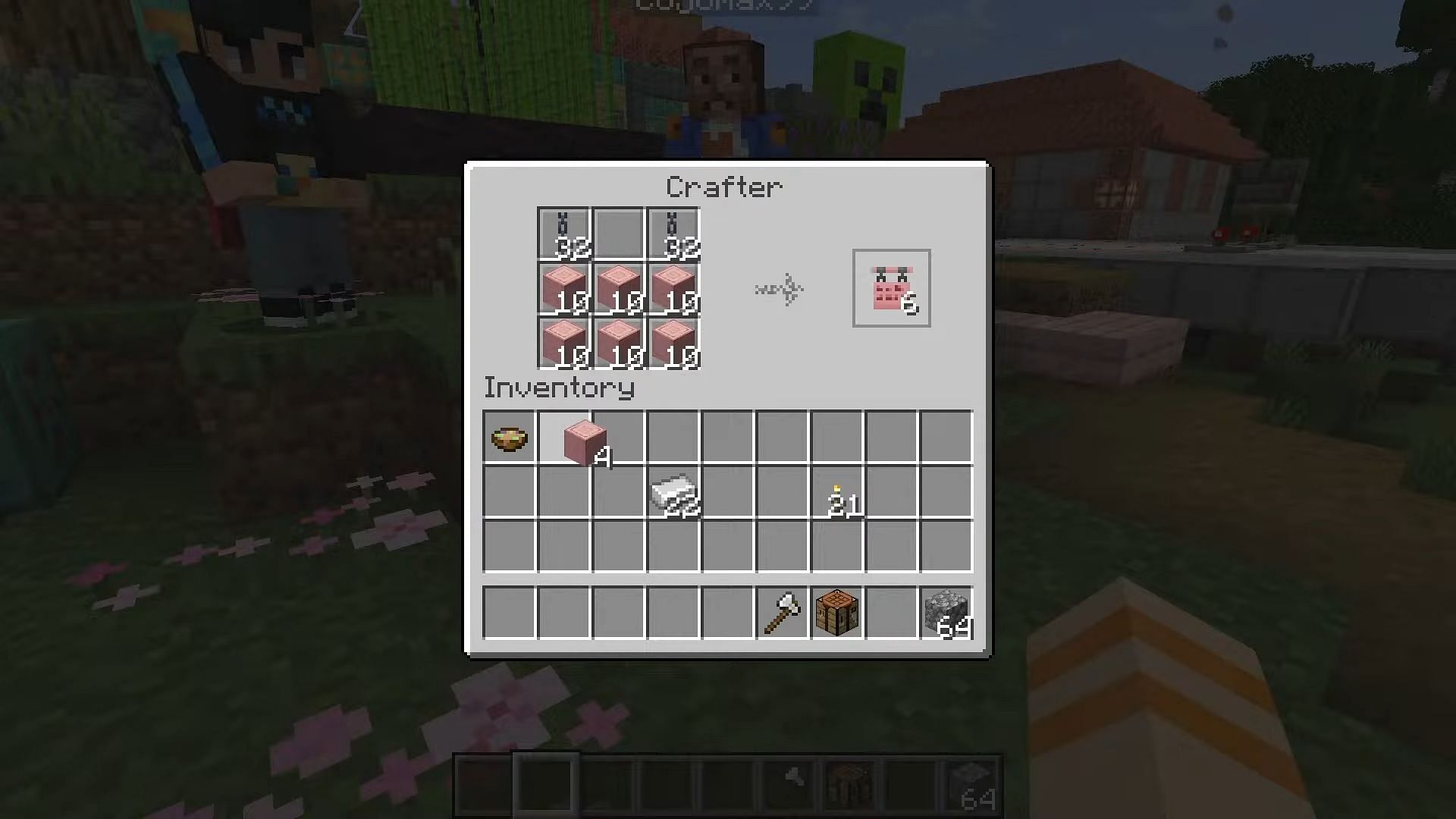 The crafter can automatically craft items by using set recipes (Image via Mojang)