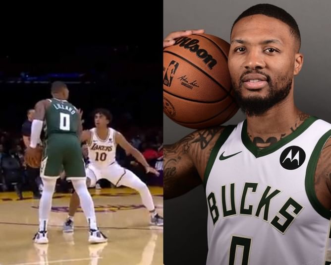 Watch: Damian Lillard hits Max Christie with jab step before nailing deep shot for first Bucks bucket