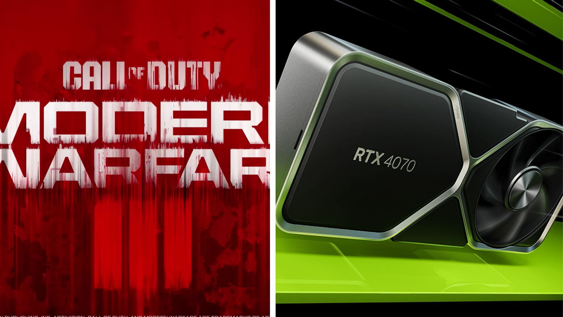 The RTX 4070 can play Modern Warfare 3 at high framerates (Image via Nvidia and Activision)