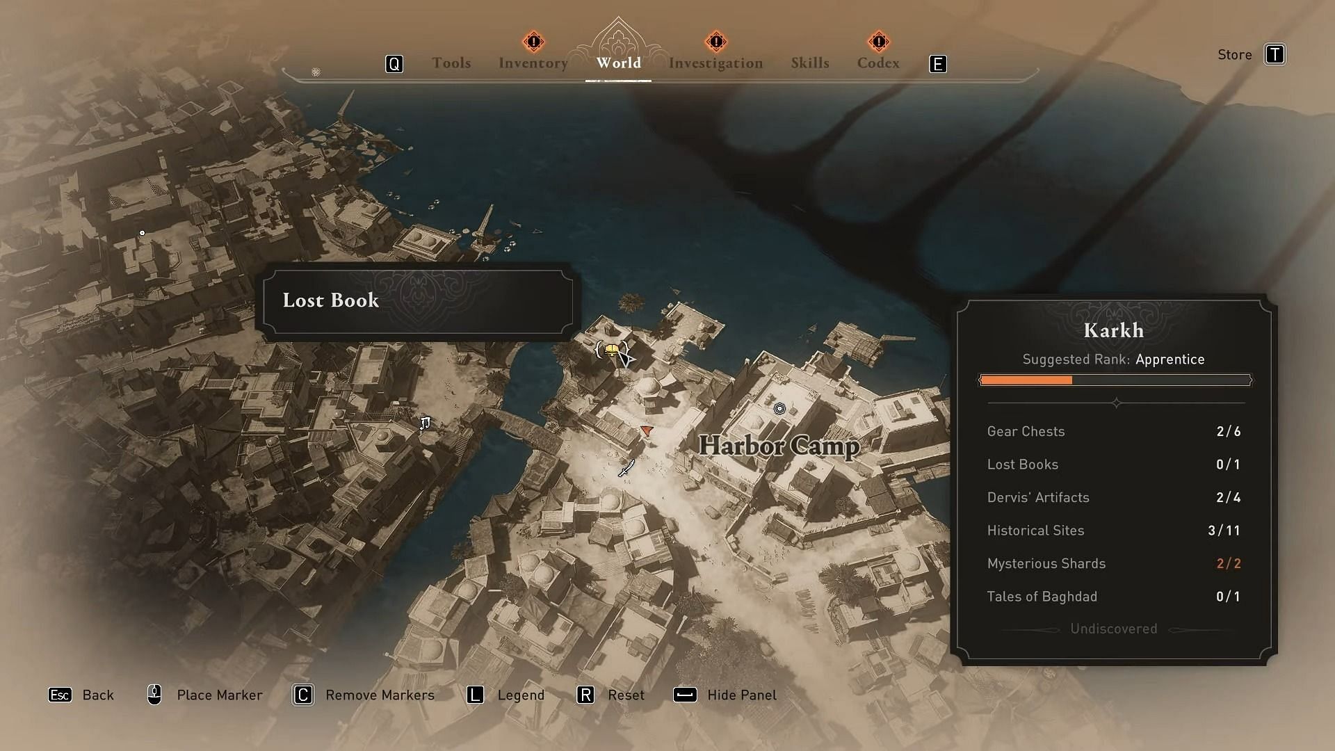 Assassin&#039;s Creed Lost book location at Harbor Camp (Image via Ubisoft)