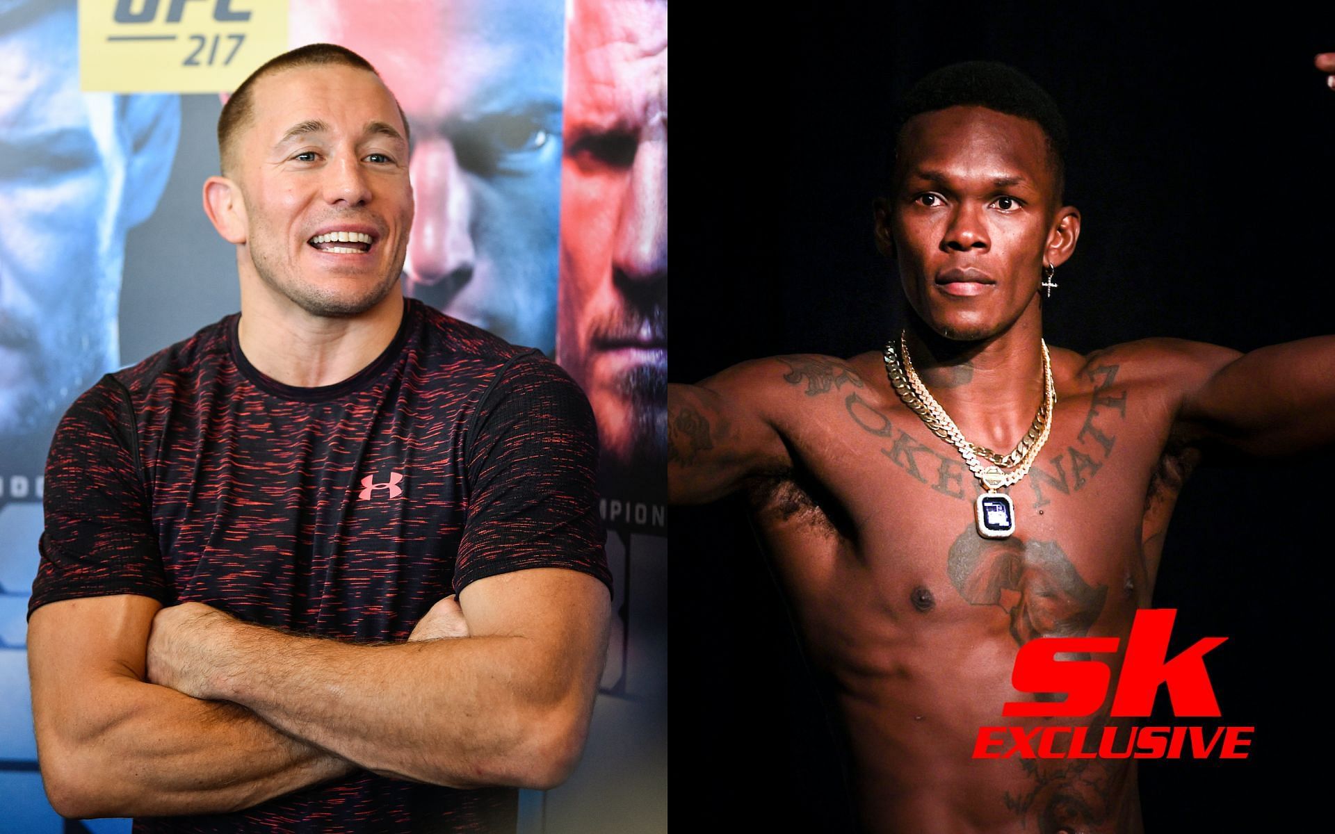 Georges St-Pierre and Israel Adesanya [Image credits: Getty Images] 