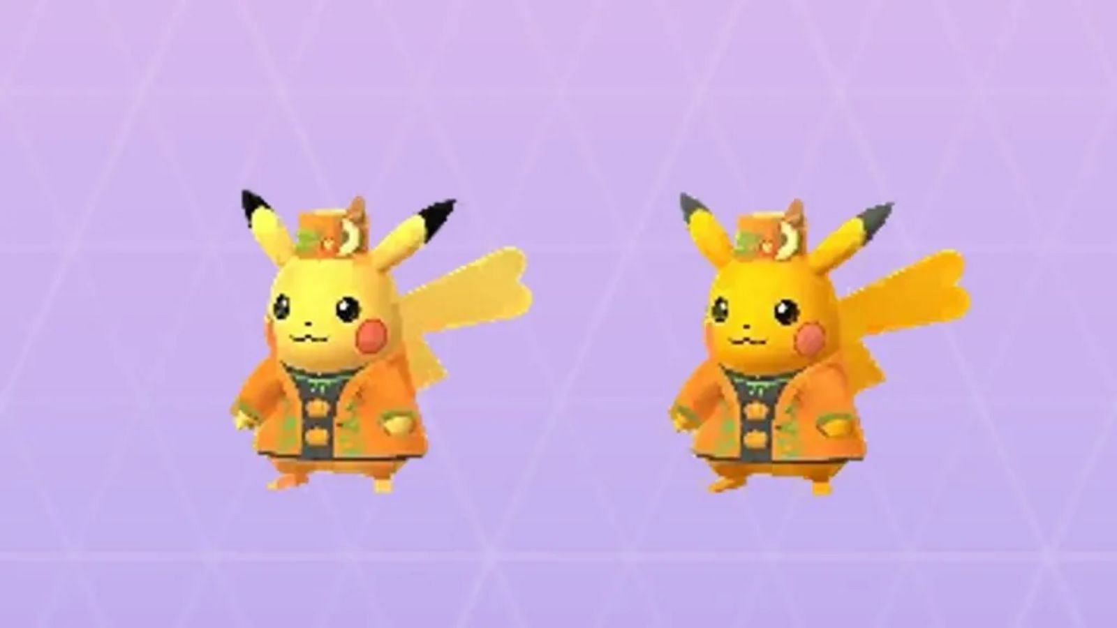 Pokemon GO shiny Pikachu and shiny Gengar wearing Tricks & Treats