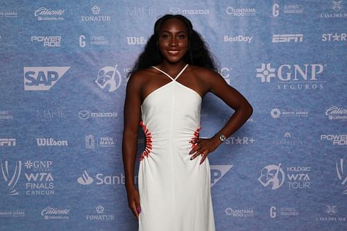 Coco Gauff attends the 2023 WTA Finals gala