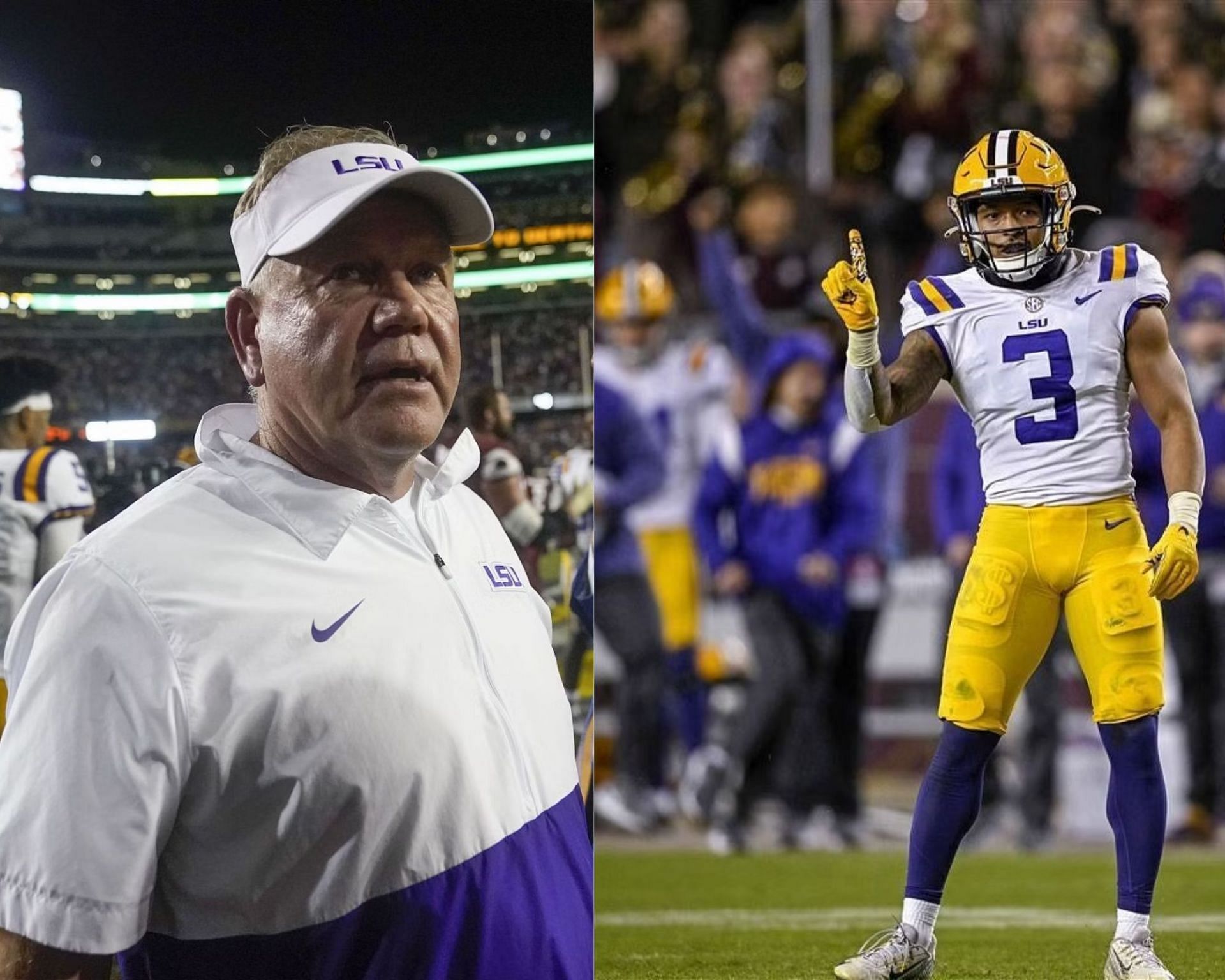 Coach Brian Kelly and Greg Brooks Jr. 