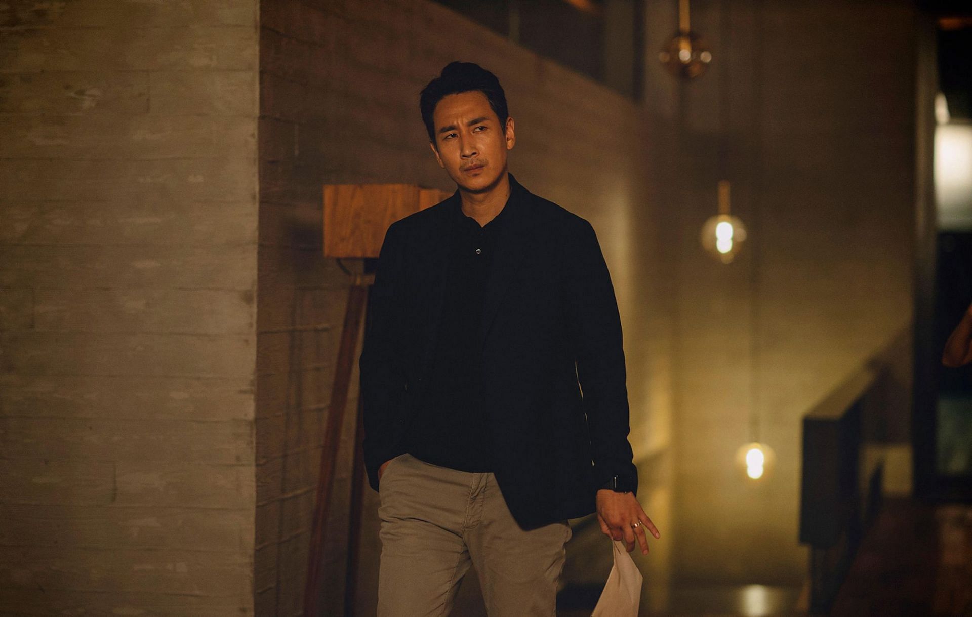 Lee Sun-Kyun in a still from Parasite. (Image via CJ Entertainment)