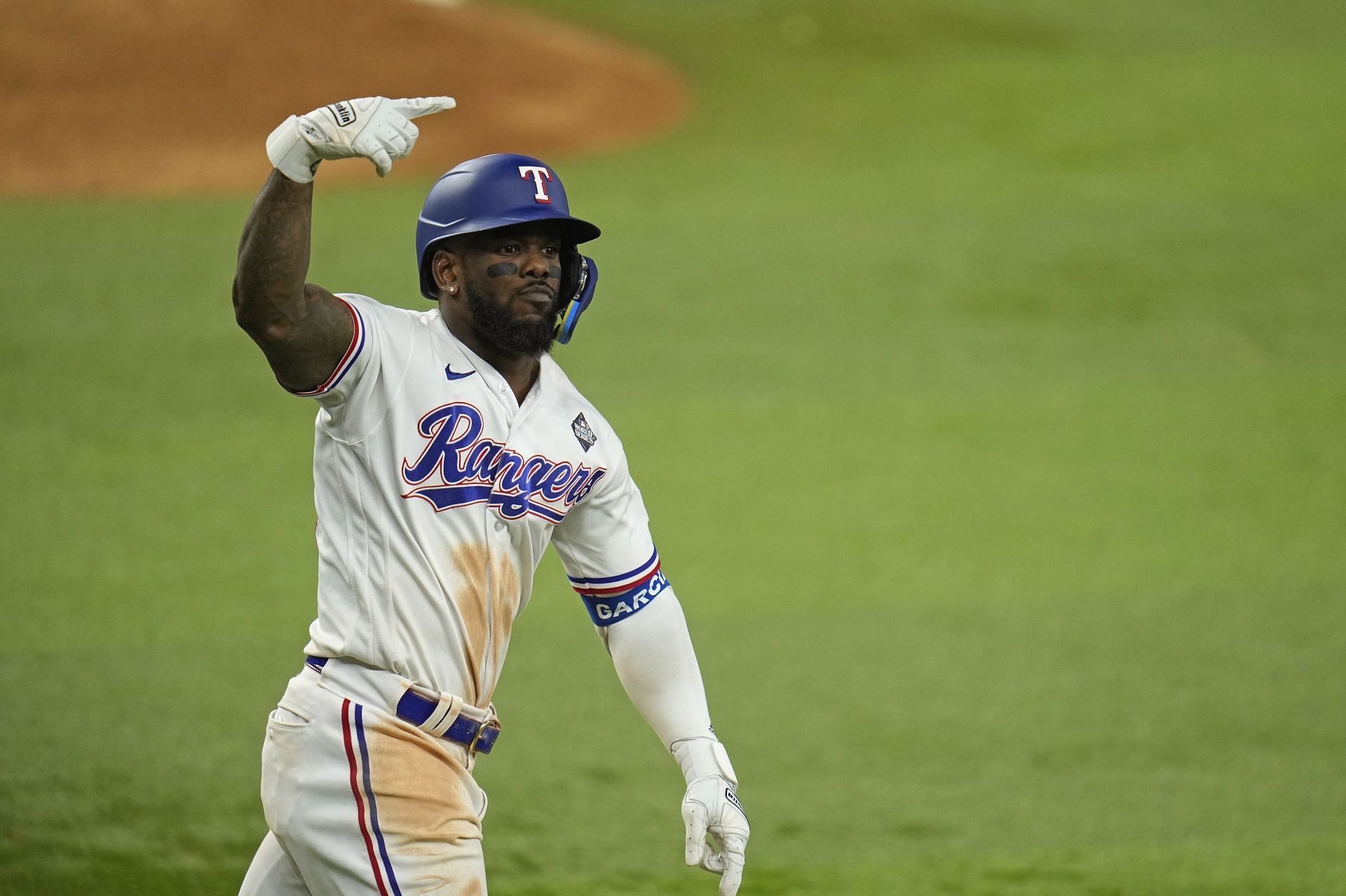 Adolis Garcia has made significant impact in the Rangers roster this postseason, setting the record for the most RBIs, with 22, in just 13 games.