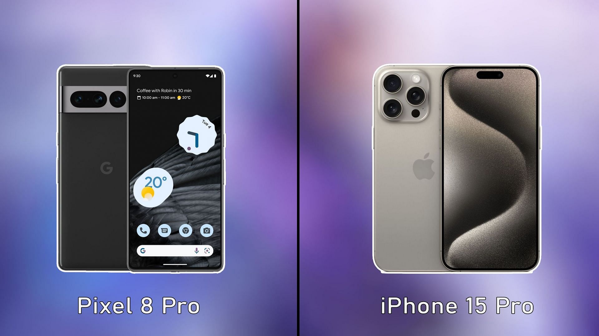 A detailed comparison between Google Pixel 8 Pro and iPhone 15 Pro series (Image via Sportskeeda)