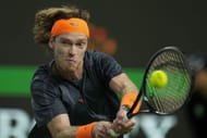 Andrey Rublev in action at the 2023 Shanghai Masters.