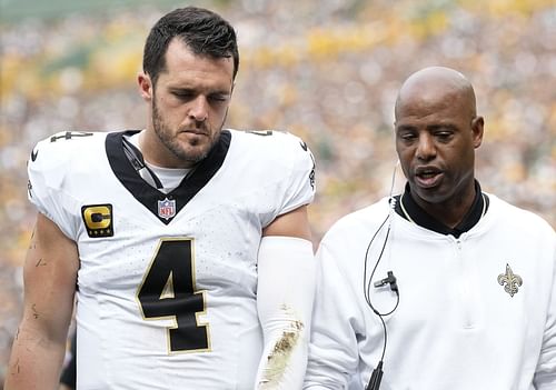 Derek Carr at New Orleans Saints v Green Bay Packers